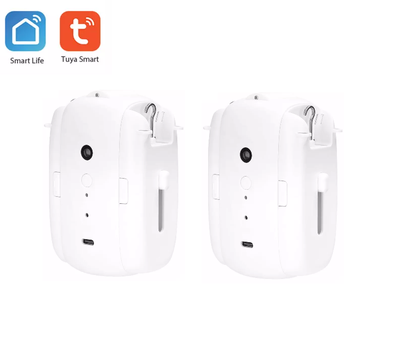Smart Life Tuya Bluetooth Curtain Robot Motor for Track Rail with Remote (Double Opening) Compatible with Alexa