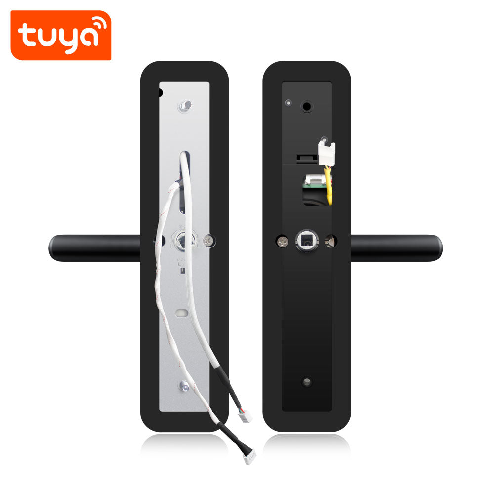Smart Life Tuya WIFI Access Control Fingerprint Keypad Card Video Doorbell Handle Lock HR07P (Black)