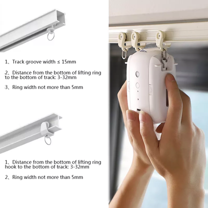 Smart Life Tuya Bluetooth Curtain Robot Motor for Track Rail with Remote (Double Opening) Compatible with Alexa