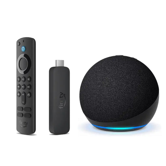 Amazon Echo 5th Gen Smart Speaker with Alexa + Amazon Fire TV Stick 4K Smart Home Bundle FSM Gallery